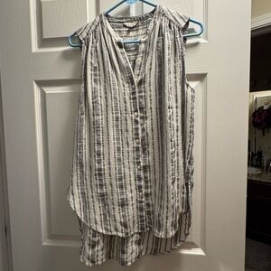 💙💙Lucky Brand Black and White Striped Blouse